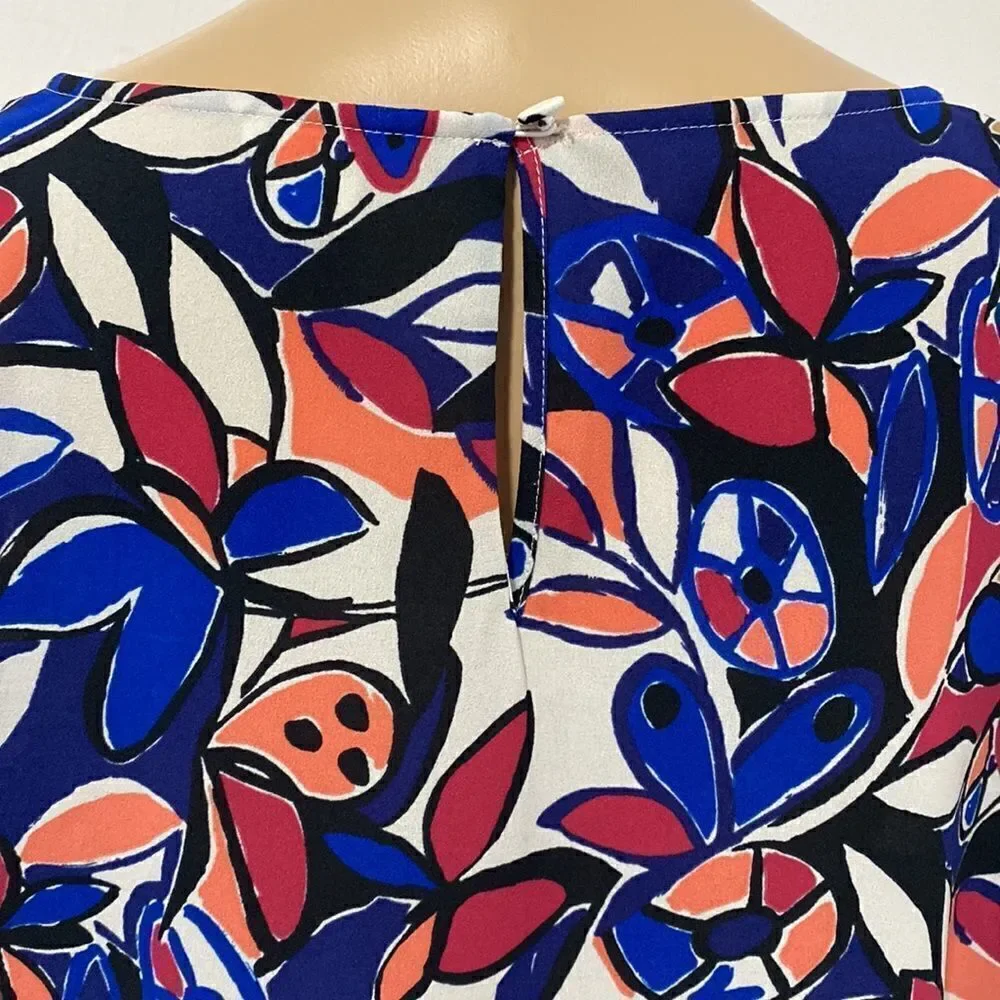 ❤️Last Chance J.Crew floral print scoop neck long sleeve blouse top size M